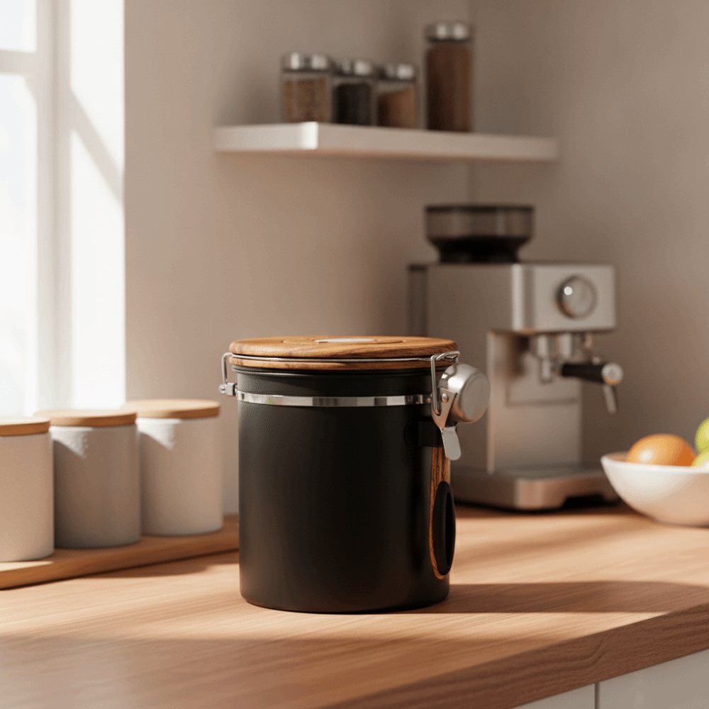 Coffee Tea And Bean Leaf - 304 스테인리스 스틸 커피 원두 보관