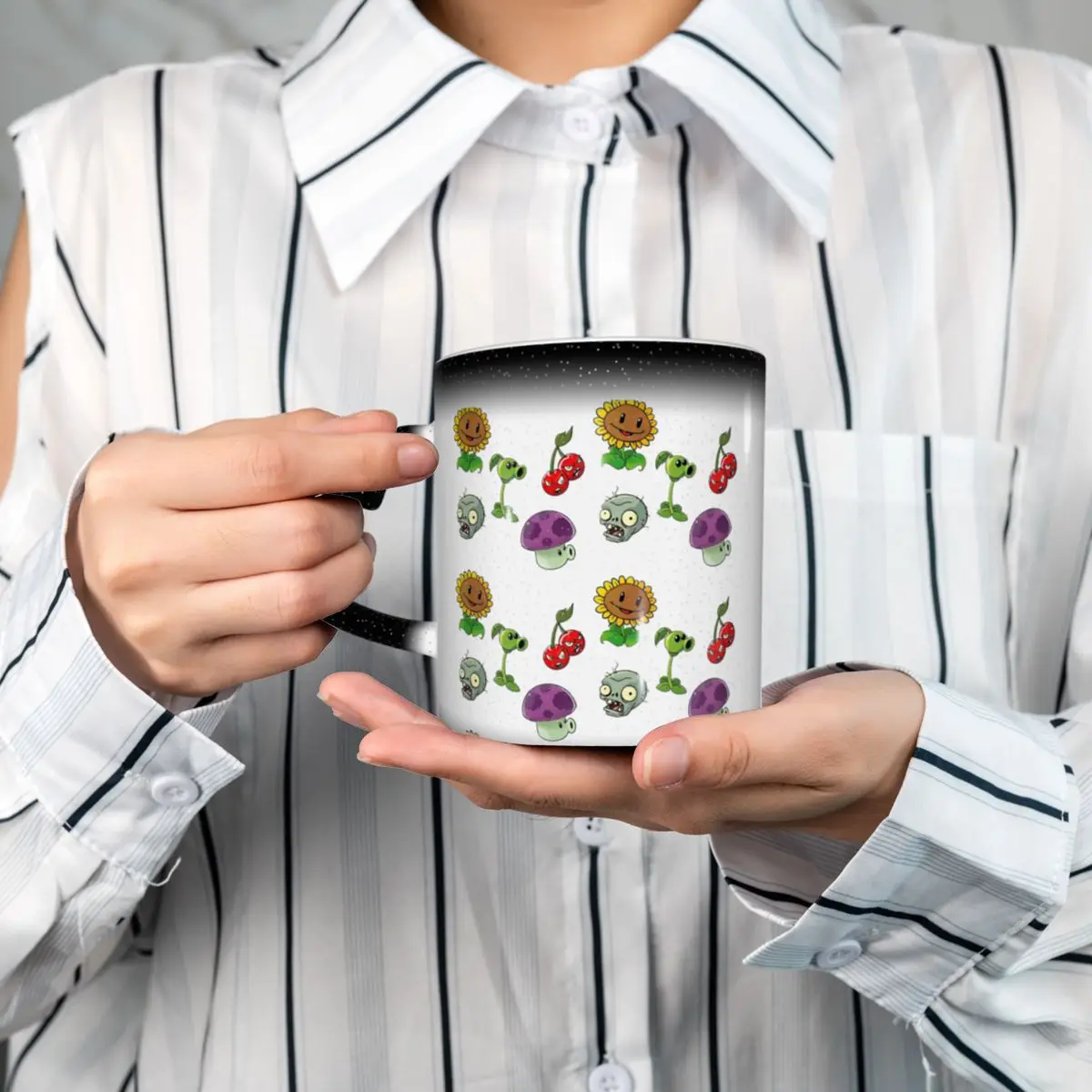 Coffee Vs Tea - 플랜츠 vs. 좀비 콤보 머그 재미있는
