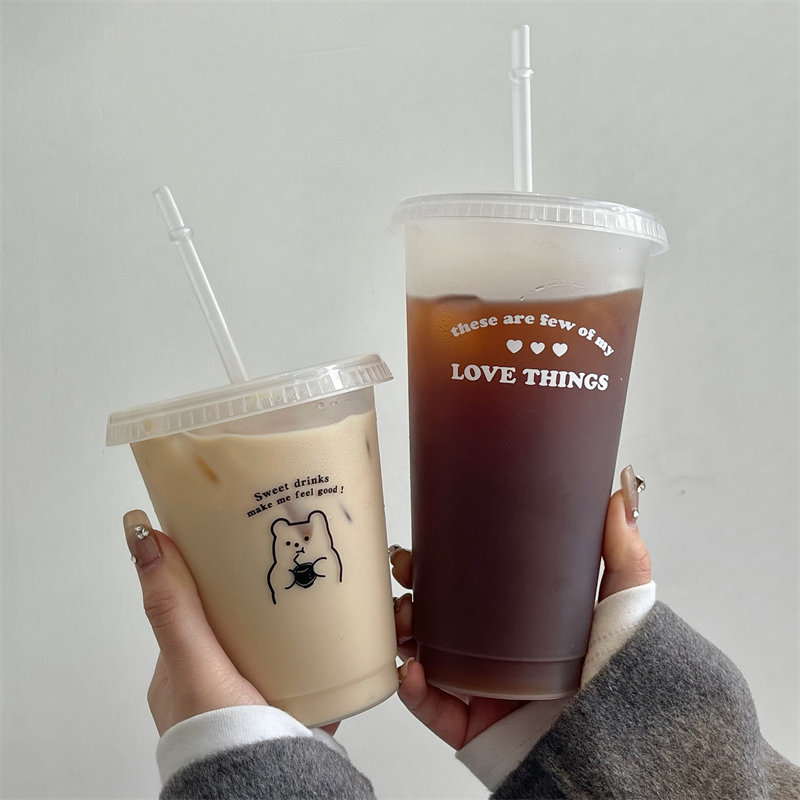 Coffee Tea Equipment - 커피 주스 차를위한 Kawaii 물병 밀짚