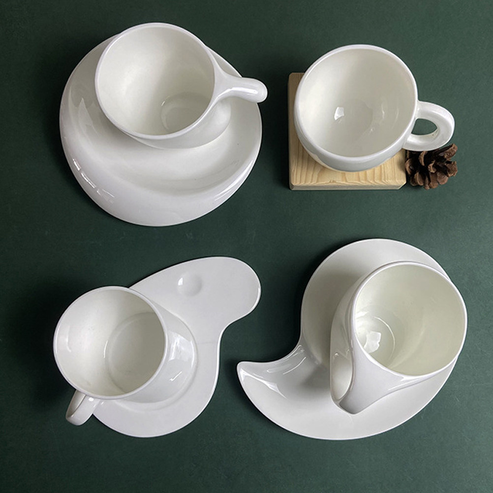 Coffee Tea Gift Set - 1세트 세라믹 커피잔 받침 세트, 우아한