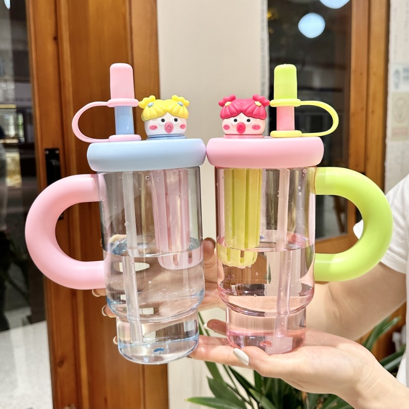 Coffee Tea Equipment - 휴대용 빨대 물병 귀여운 빨대 컵