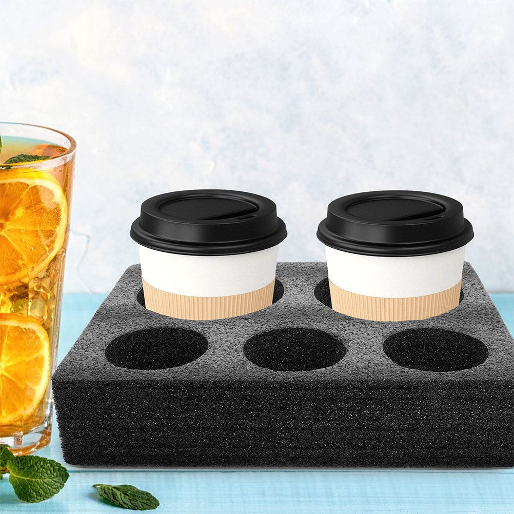 2Pcs 폼 컵 홀더 상업용 테이크 아웃 음료 트레이  - Coffee Tea With Milk 리뷰 및 가격