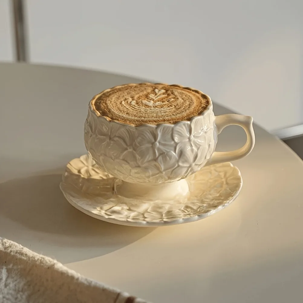 프랑스 크림 릴리프 커피잔 세트 카페 애프터눈 티 커피 - Coffee Tea Gift Set 리뷰 및 가격