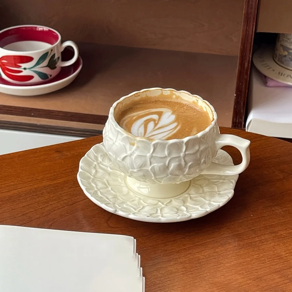 프랑스 크림 릴리프 커피잔 세트 카페 애프터눈 티 커피 - Coffee Tea Gift Set 리뷰 및 가격