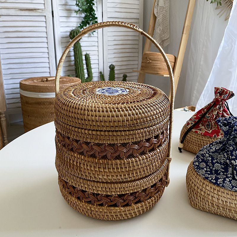 베트남산 라탄 이중층 음식 보관함 데스크탑 커피 테이블 - Coffee Tea Vietnam 리뷰 및 가격