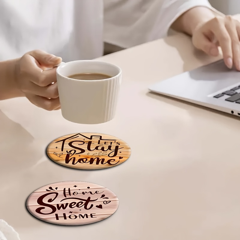 2D 따뜻한 컨트리 스타일 가족 명언 나무 컵받침 데스 - Coffee Tea Quotes 리뷰 및 가격