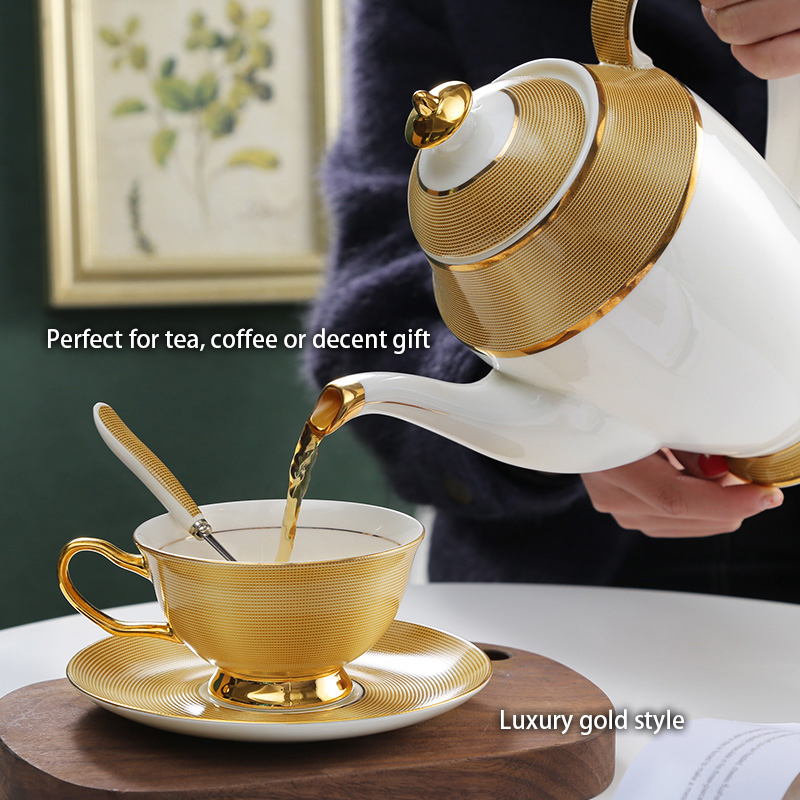 고급 골드 본 차이나 커피 세트, 도자기 차 세트, 고 - Coffee Tea Sugar Set 리뷰 및 가격