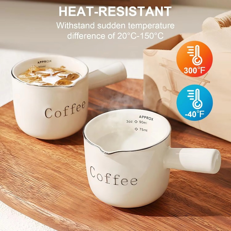 손잡이가 달린 미니 세라믹 커피 컵, V 모양 주둥이  - Coffee Tea With Milk 리뷰 및 가격