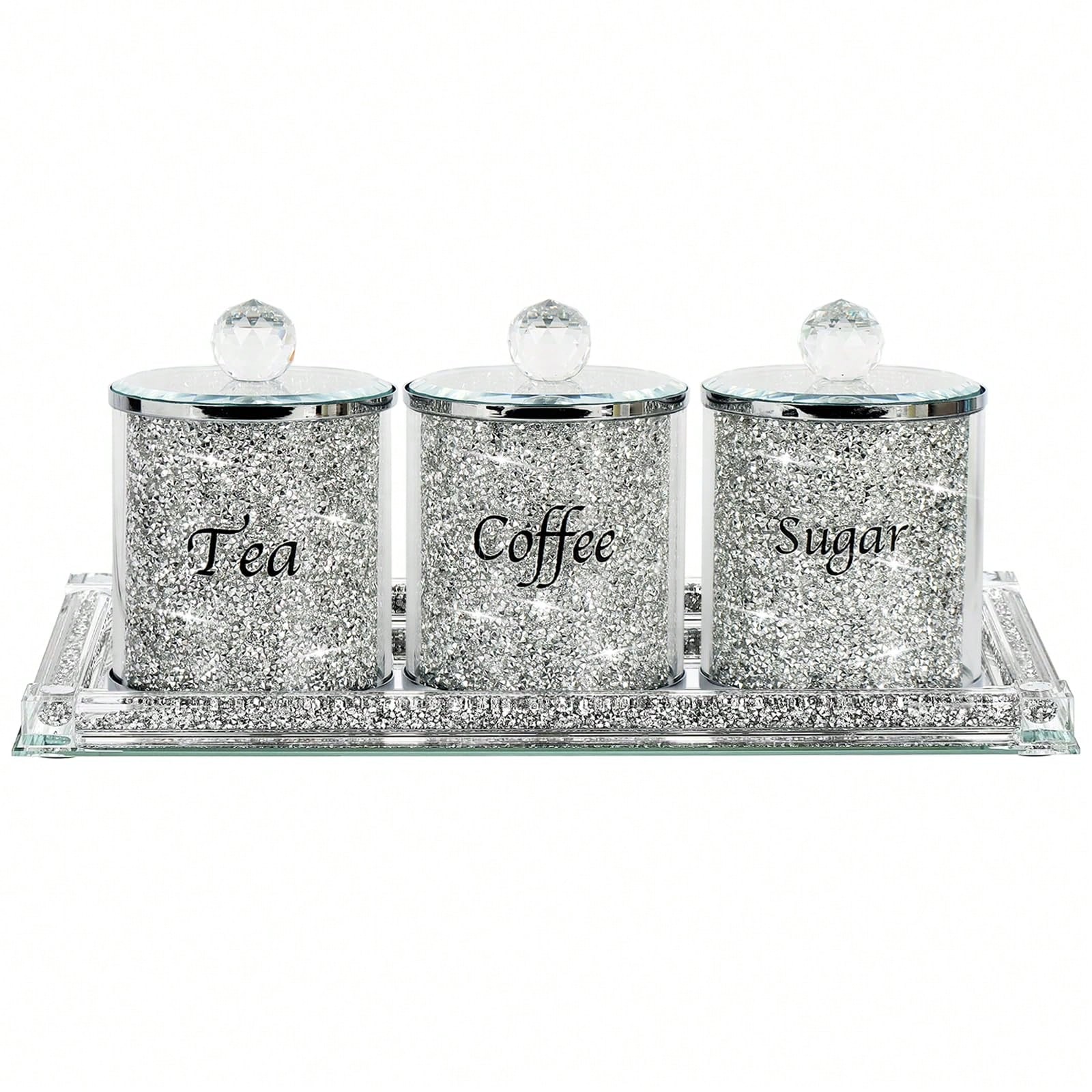 커피 설탕 차 보관 용기 세트 반짝이는 글램 크러쉬드  - Coffee Tea Gift Set 리뷰 및 가격