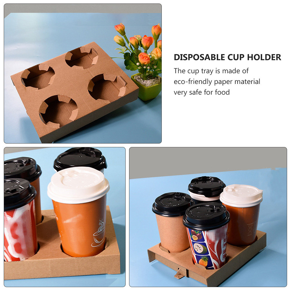 10Pcs 친환경 생분해성 종이 음료 캐리어 트레이 커 - Coffee Tea With Milk 리뷰 및 가격