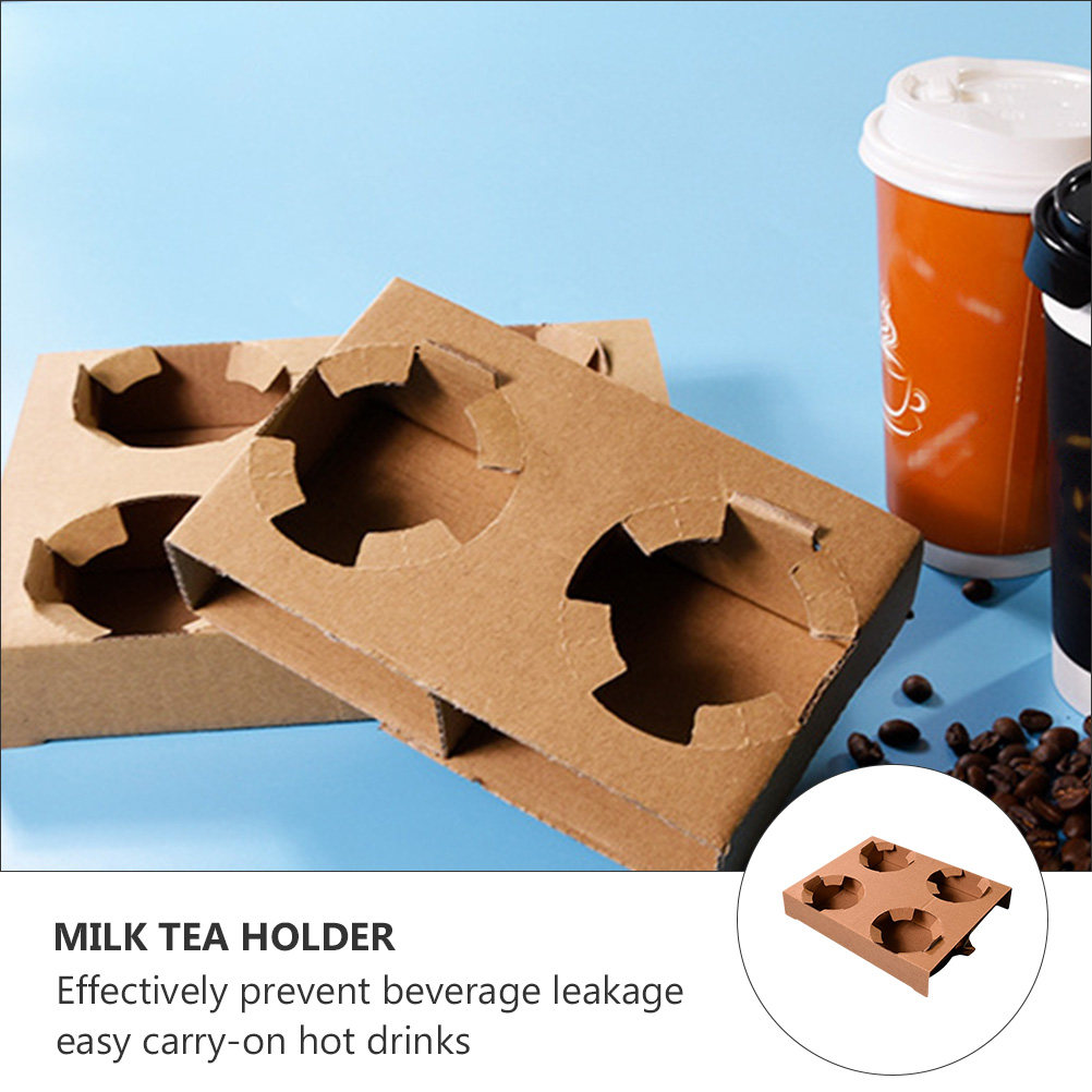 10Pcs 친환경 생분해성 종이 음료 캐리어 트레이 커 - Coffee Tea With Milk 리뷰 및 가격