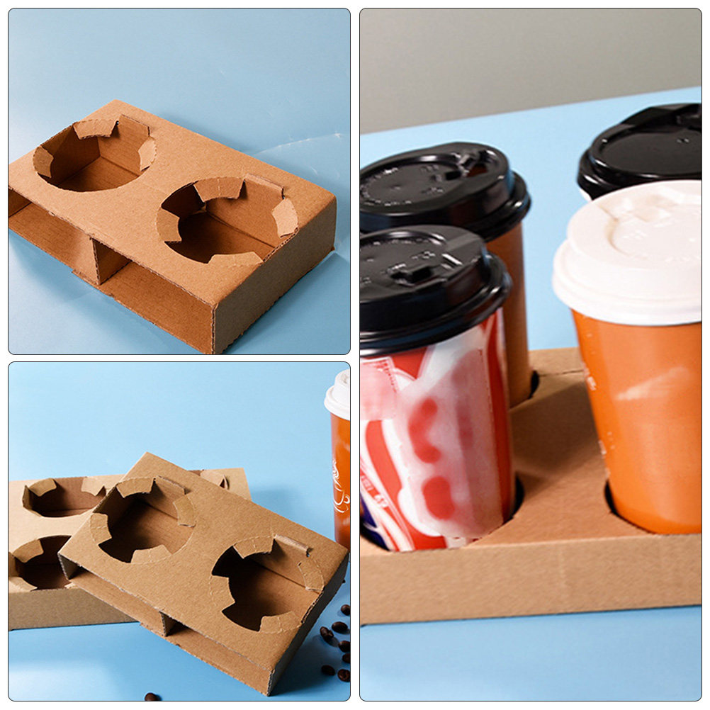 10Pcs 친환경 생분해성 종이 음료 캐리어 트레이 커 - Coffee Tea With Milk 리뷰 및 가격