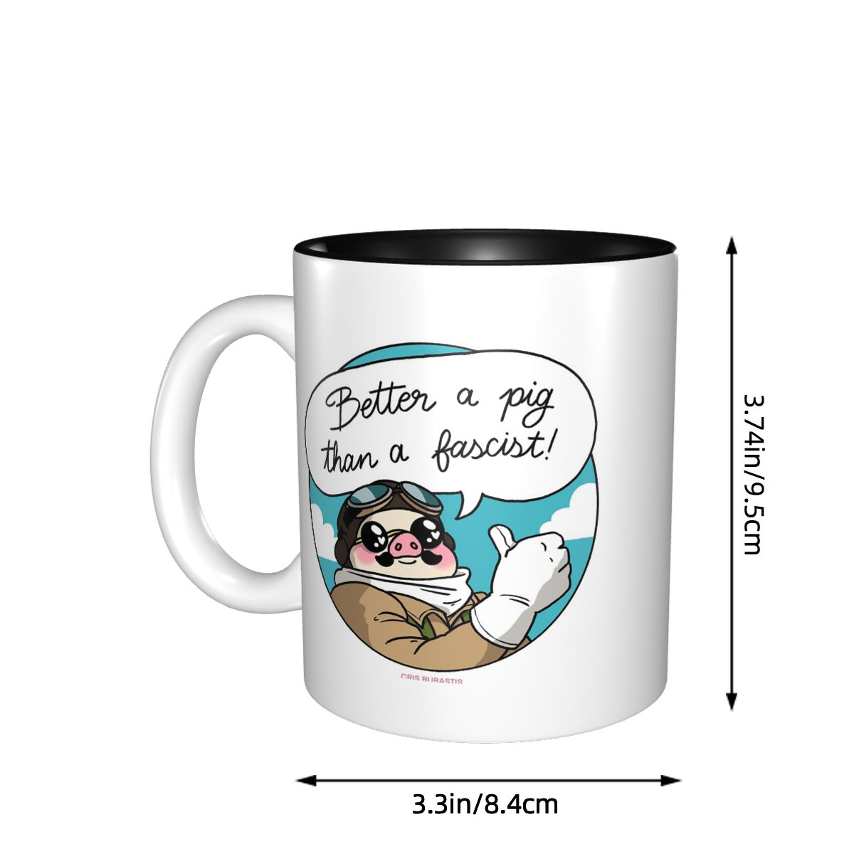 파시스트보다 돼지가 낫다! 재미있는 세라믹 커피 머그잔 - Coffee Better Than Tea 리뷰 및 가격