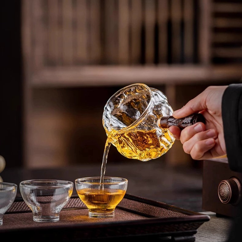 유리 차 서빙 피처 디캔터, 나무 손잡이, 중국어 Go - Coffee Tea Decanter 리뷰 및 가격
