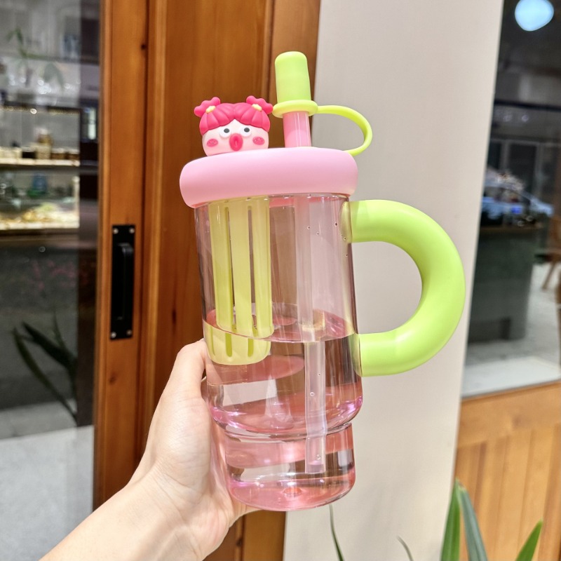 휴대용 빨대 물병 귀여운 빨대 컵 아이스 텀블러 여성용 - Coffee Tea Equipment 리뷰 및 가격