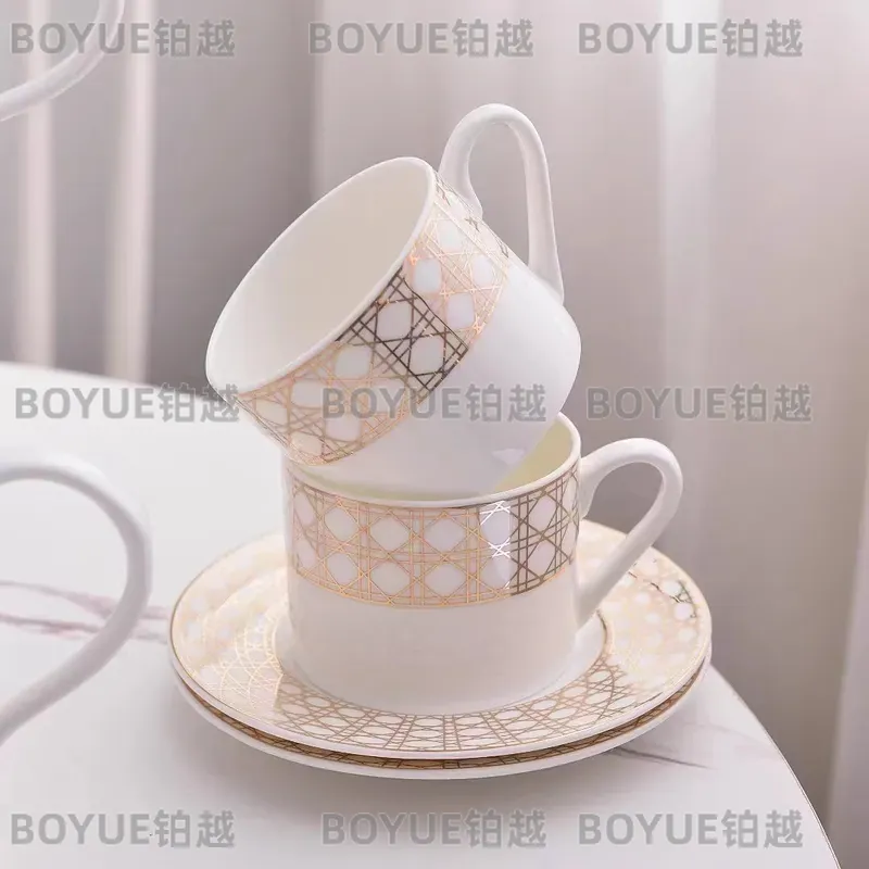 고급 본차이나 커피잔 세트 심플 유럽 스타일 가정용 티 - Coffee Tea Gift Set 리뷰 및 가격